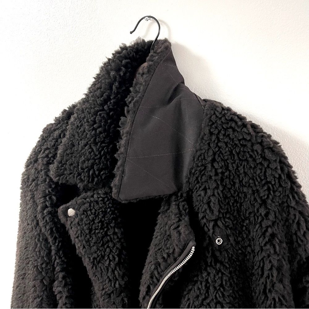 AllSaints Kentaro Sherpa Biker Jacket - Picture 8 of 14